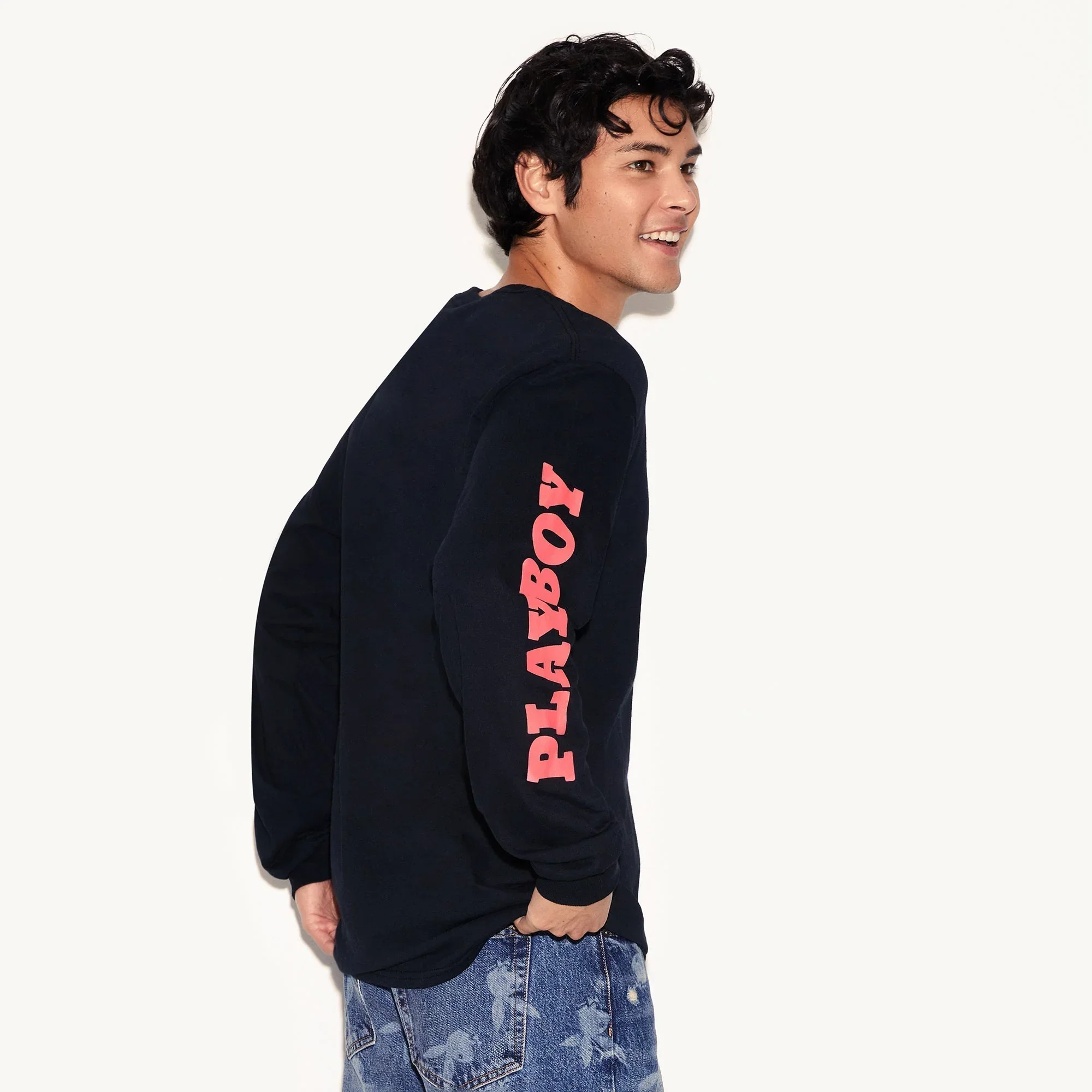 Playboy Masthead & Rabbit Head Long Sleeve T-Shirt - Image 4