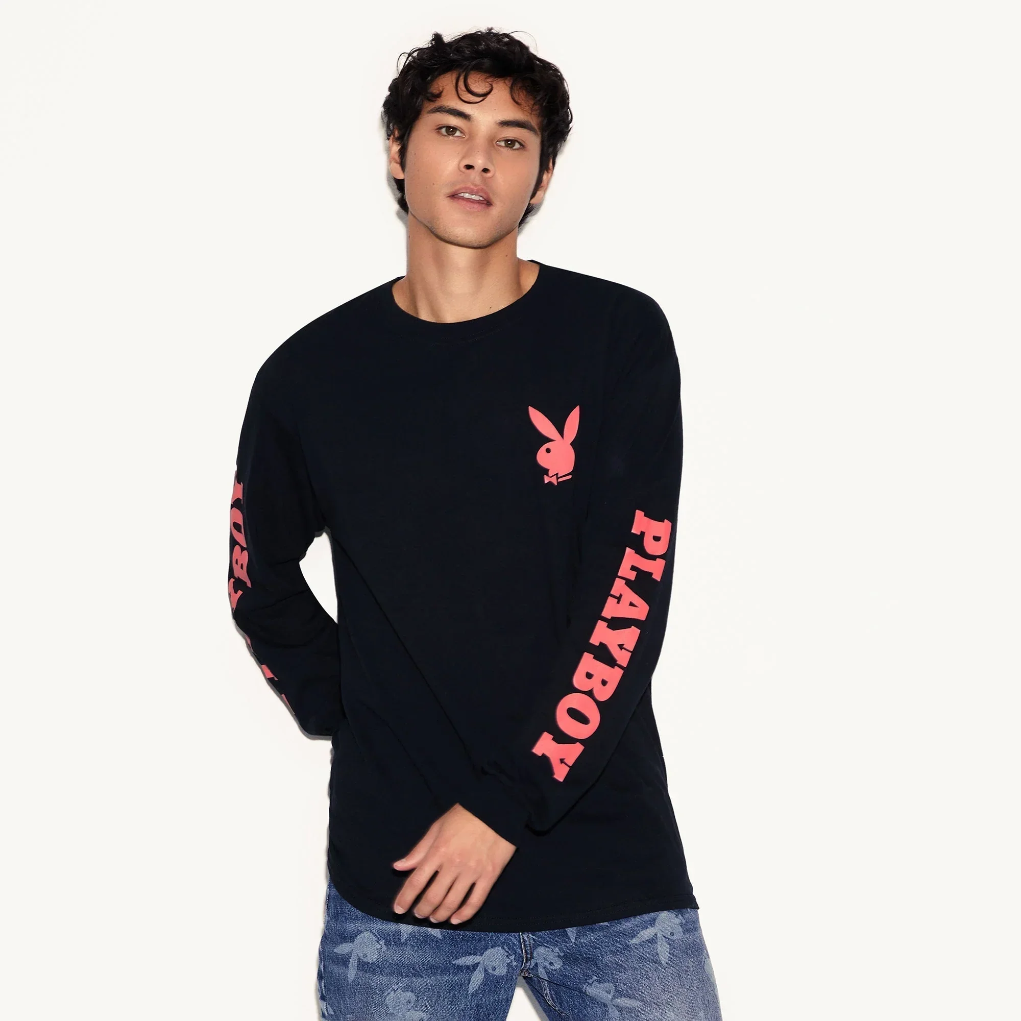 Playboy Masthead & Rabbit Head Long Sleeve T-Shirt - Image 5