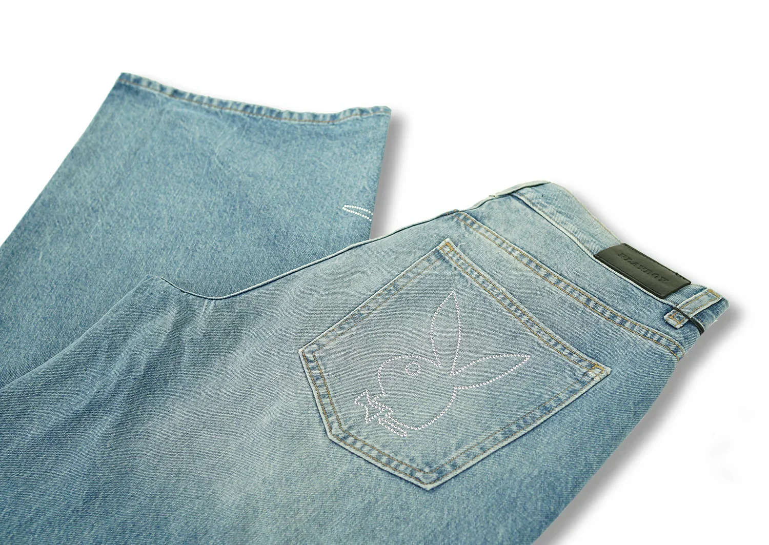 The Playboy Low Rise Skater Jean Ripped Light Wash - Image 8